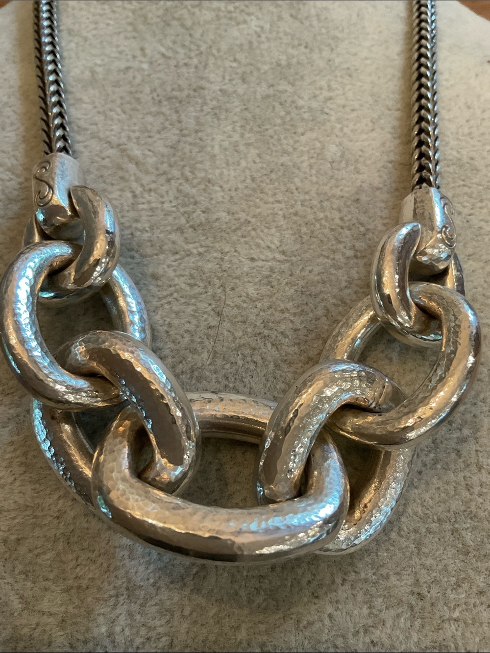 Brighton Mercer Chunky Chain Silver Link Necklace - Picture 2 of 6